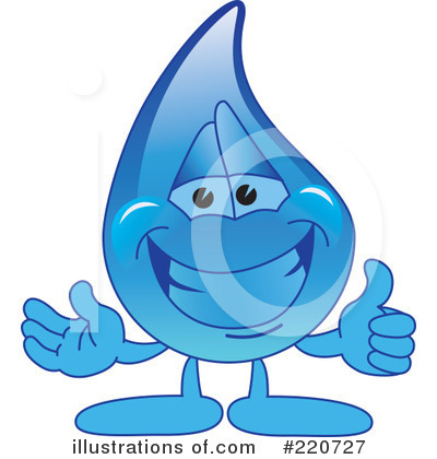Royalty-Free (RF) Water Droplet Character Clipart Illustration by Mascot Junction - Stock Sample #220727