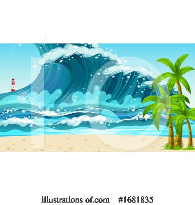 cartoon beach waves