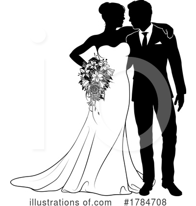 Wedding Couple Clipart #1784708 by AtStockIllustration