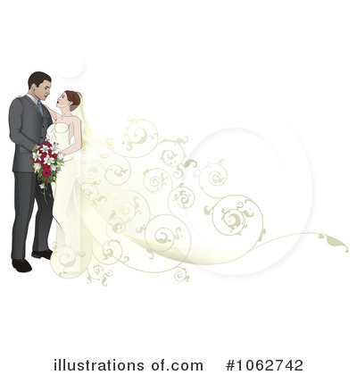 Royalty-Free (RF) Wedding Couple Clipart Illustration by AtStockIllustration - Stock Sample #1062742