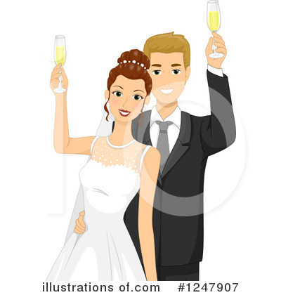 Royalty-Free (RF) Wedding Couple Clipart Illustration by BNP Design Studio - Stock Sample #1247907