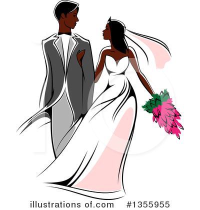 Royalty-Free (RF) Wedding Couple Clipart Illustration by Vector Tradition SM - Stock Sample #1355955
