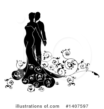 Royalty-Free (RF) Wedding Couple Clipart Illustration by AtStockIllustration - Stock Sample #1407597