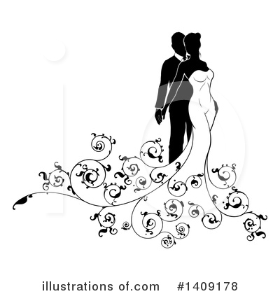 Royalty-Free (RF) Wedding Couple Clipart Illustration by AtStockIllustration - Stock Sample #1409178