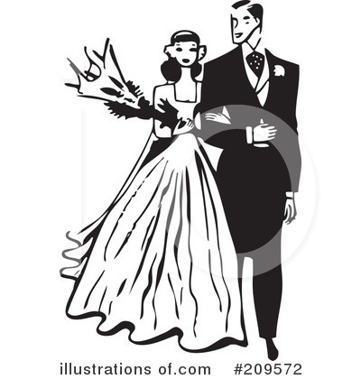 Royalty-Free (RF) Wedding Couple Clipart Illustration by BestVector - Stock Sample #209572