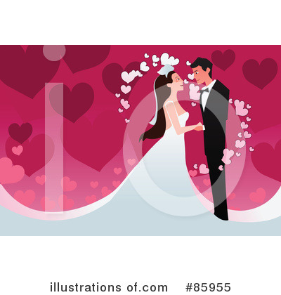 Royalty-Free (RF) Wedding Couple Clipart Illustration by mayawizard101 - Stock Sample #85955