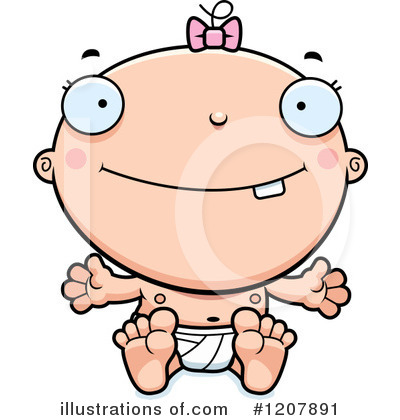 Royalty-Free (RF) White Baby Clipart Illustration by Cory Thoman - Stock Sample #1207891