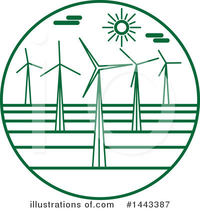Royalty-Free (RF) Wind Farm Clipart Illustration by ColorMagic - Stock Sample #1443387
