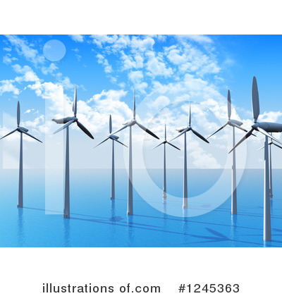 Royalty-Free (RF) Wind Turbine Clipart Illustration by KJ Pargeter - Stock Sample #1245363