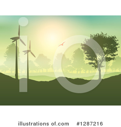 Royalty-Free (RF) Wind Turbine Clipart Illustration by KJ Pargeter - Stock Sample #1287216