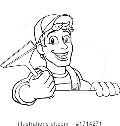 Royalty-Free (RF) Window Washer Clipart Illustration by AtStockIllustration - Stock Sample #1714271