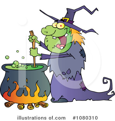 Royalty-Free (RF) Witch Clipart Illustration by Hit Toon - Stock Sample #1080310