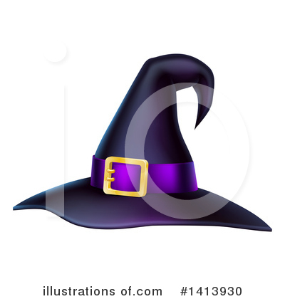 Royalty-Free (RF) Witch Hat Clipart Illustration by AtStockIllustration - Stock Sample #1413930