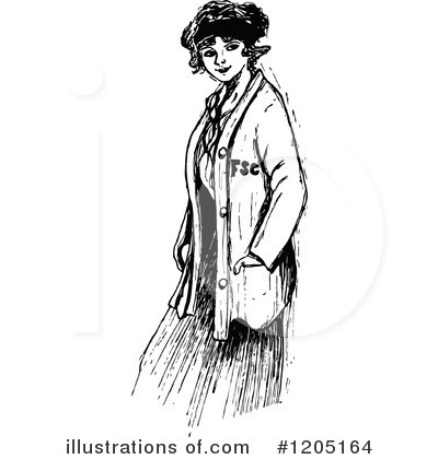Royalty-Free (RF) Woman Clipart Illustration by Prawny Vintage - Stock Sample #1205164