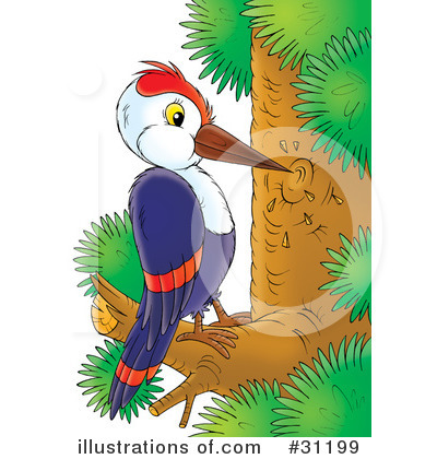 Royalty-Free (RF) Woodpecker Clipart Illustration by Alex Bannykh - Stock Sample #31199