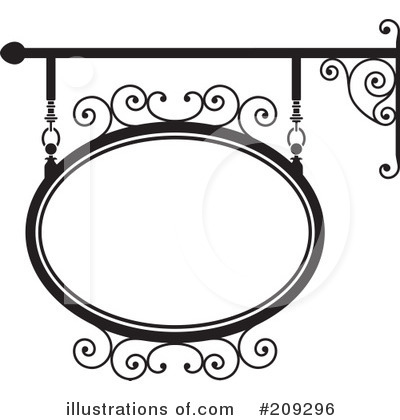 Royalty-Free (RF) Wrought Iron Sign Clipart Illustration by Frisko - Stock Sample #209296