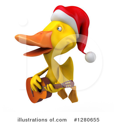 Yellow Duck Clipart #1280655 - Illustration by Julos