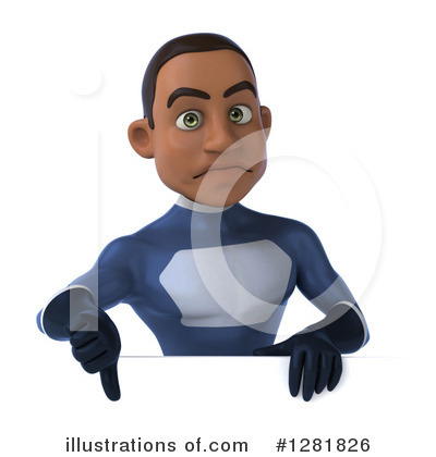 Young Black Male Super Hero Clipart #1281826 - Illustration by Julos