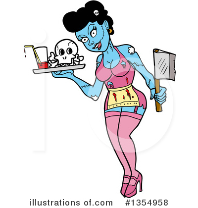 Waitress Clipart #1354958 by LaffToon