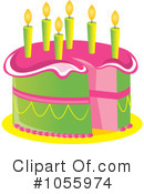 Pink And Green Birthday Cake Clipart #1 - 2 Royalty-Free (RF) Illustrations