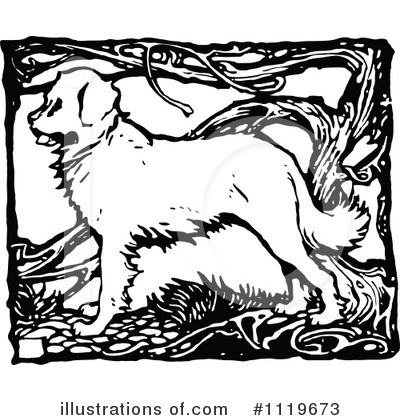 Royalty-Free (RF) Dog Clipart Illustration by Prawny Vintage - Stock Sample #1119673