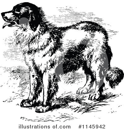 Royalty-Free (RF) Dog Clipart Illustration by Prawny Vintage - Stock Sample #1145942