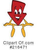 Down Arrow Mascot Clipart #216471 by Mascot Junction