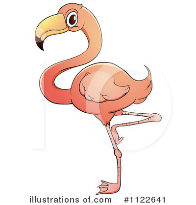 flamingo cartoon clipart black and white