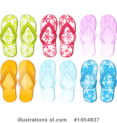 Flip Flops Clipart #1054836 - Illustration by elaineitalia