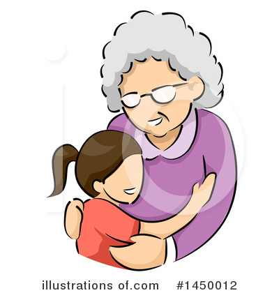grandmother and granddaughter clipart