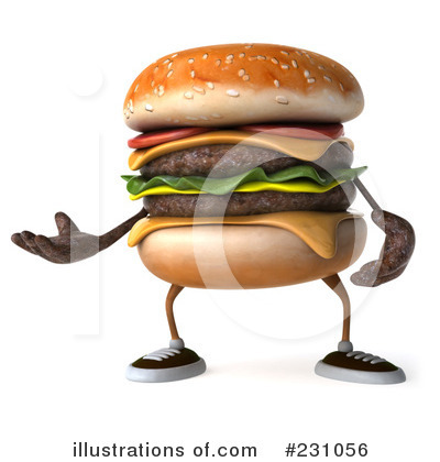 Hamburger Character Clipart #231058 - Illustration by Julos