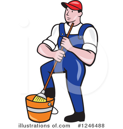 Janitor Clipart #1100890 - Illustration by patrimonio