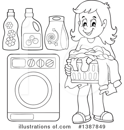 Coloring book laundry theme 2 Royalty Free Vector Image