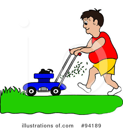 Lawn Mowing Clipart #94204 - Illustration by Pams Clipart