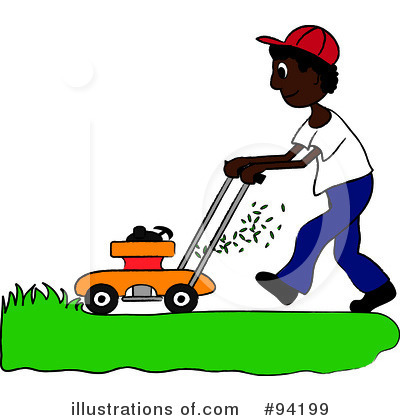 Lawn Mowing Clipart #94205 - Illustration by Pams Clipart