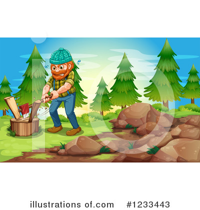 Chopping Wood Clipart #436189 - Illustration by toonaday