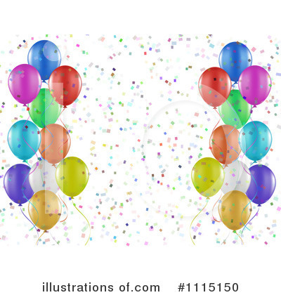 Party Balloons Clipart #1115150 - Illustration by KJ Pargeter