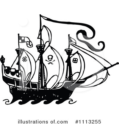 Pirate Ship Clipart #1113256 - Illustration by Prawny Vintage