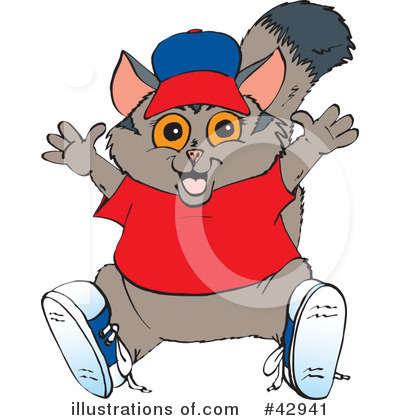 Possum Clipart #1278621 - Illustration by Dennis Holmes Designs