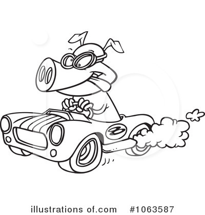 Race Car Clipart #1063587 - Illustration by toonaday