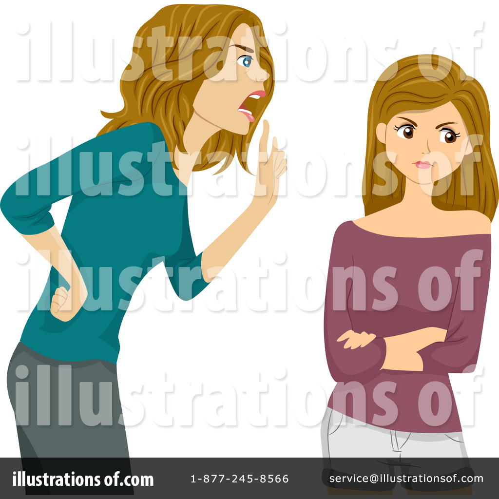 girls arguing clipart