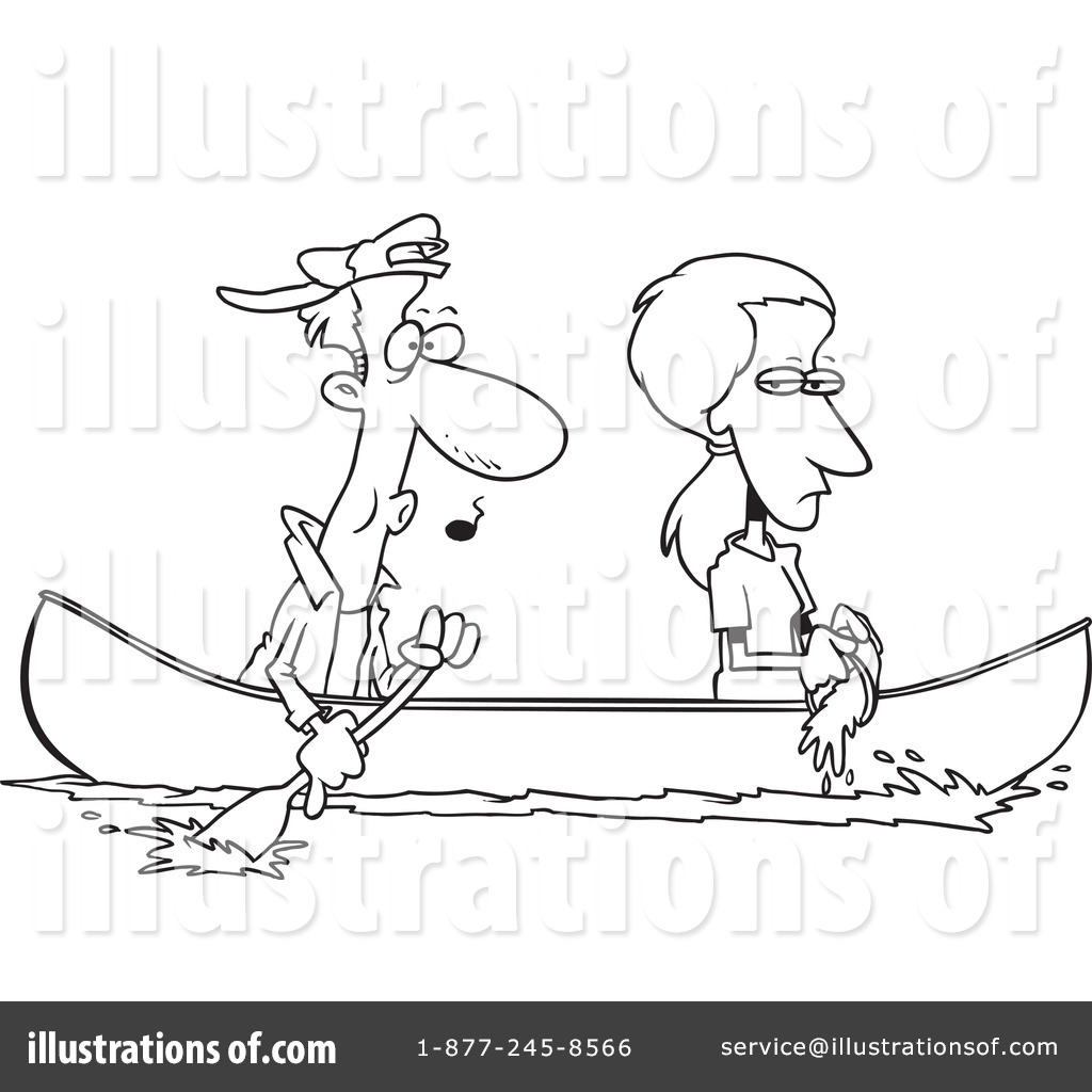 canoe drawing clipart free