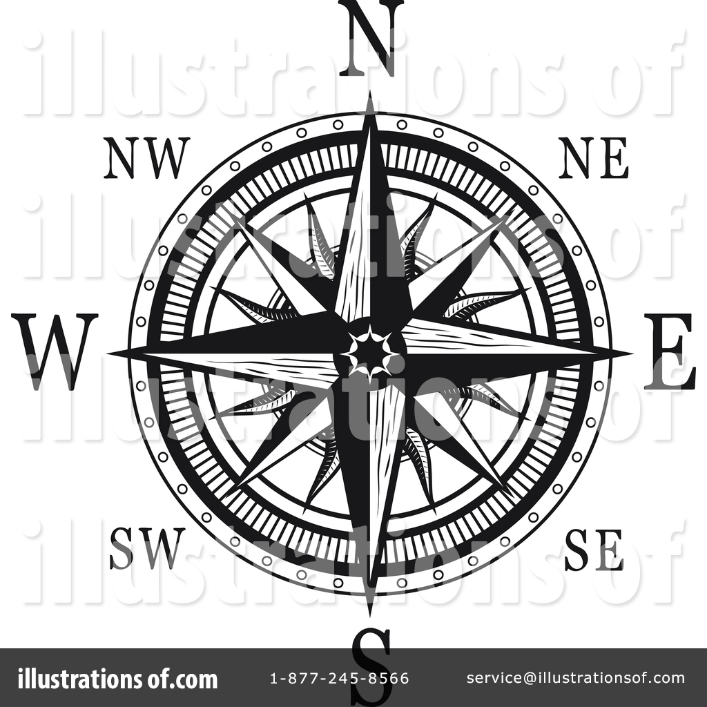 compass rose black and white