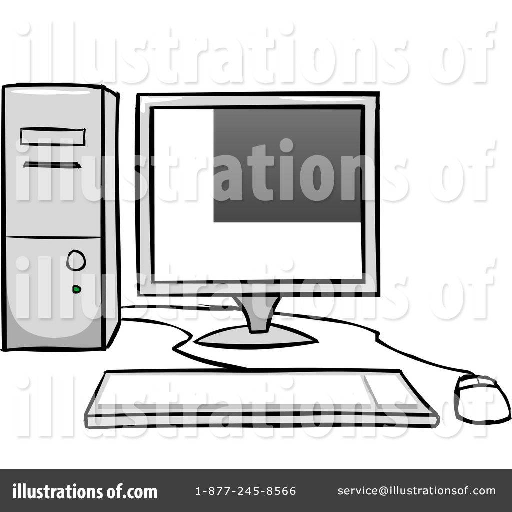 Desktop Computer Clipart 1106650 Illustration By Cartoon Solutions