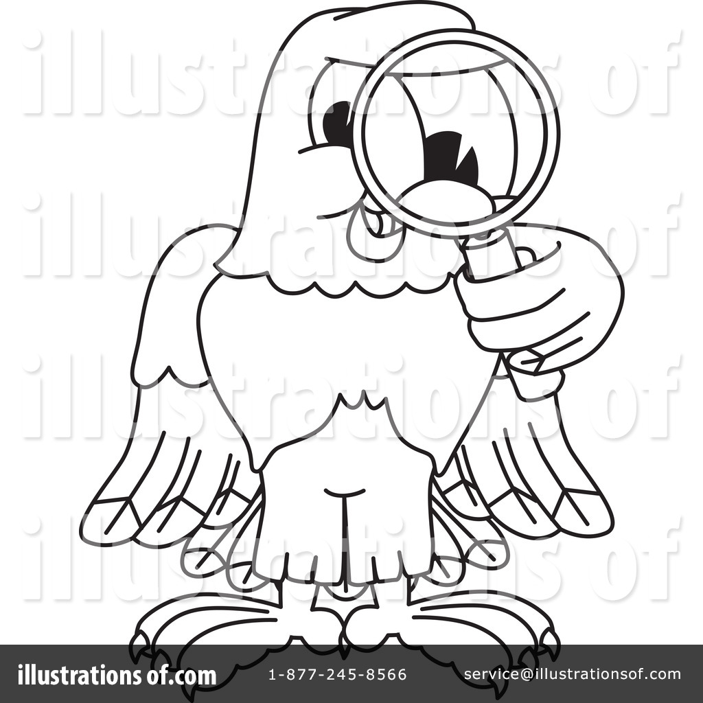 hawk mascot clipart black and white