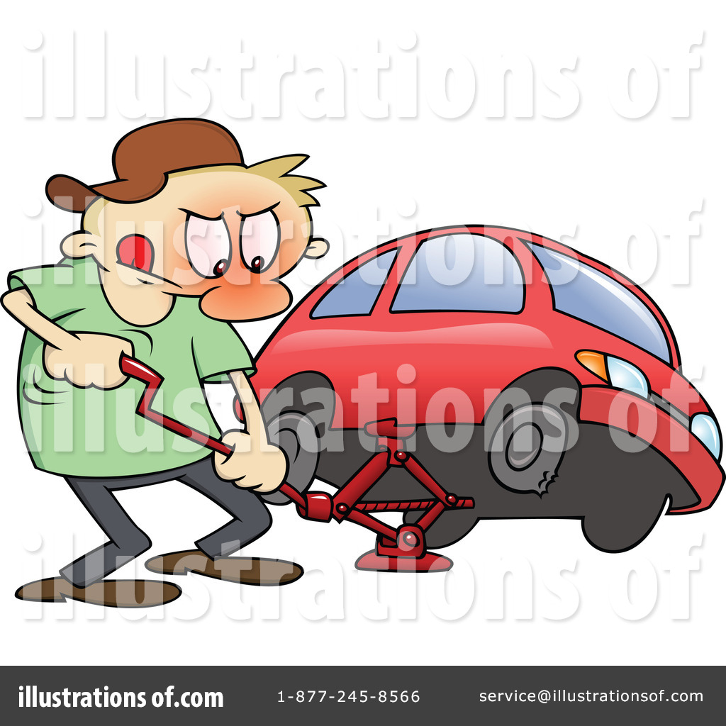 Flat Tire Clipart #63970 - Illustration by gnurf