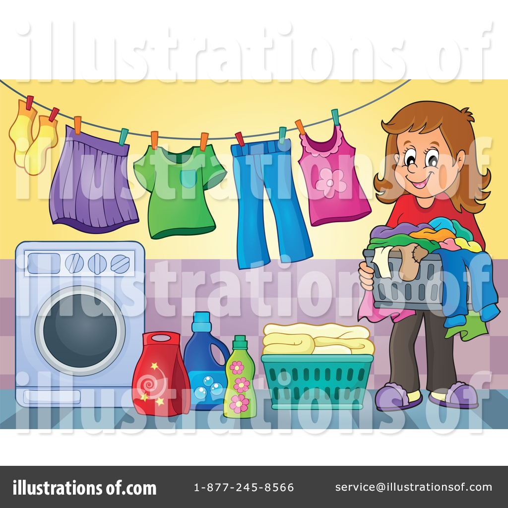 Laundry Clipart #1387854 - Illustration by visekart