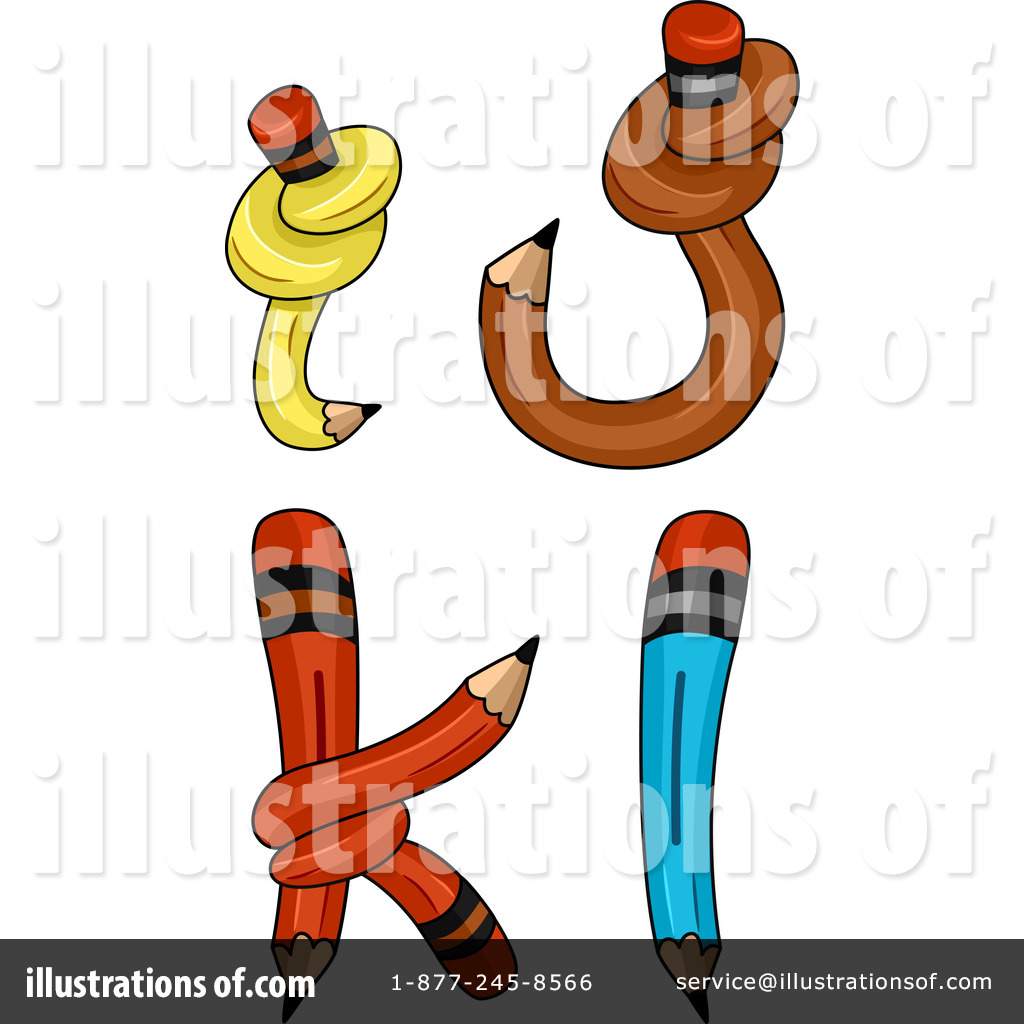 Pencil Letters Clipart 1094771 Illustration By BNP Design Studio