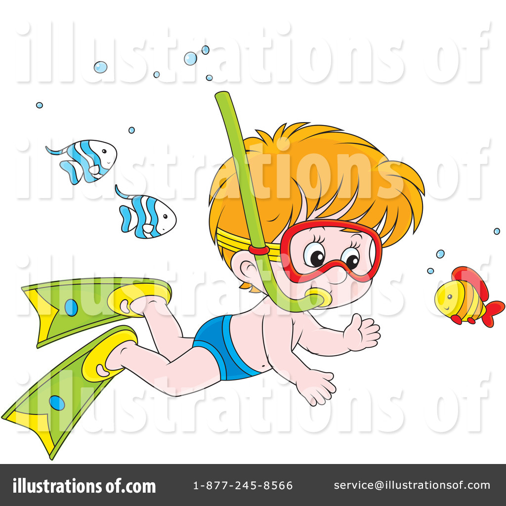Swimming Clipart #1234454 - Illustration by Alex Bannykh
