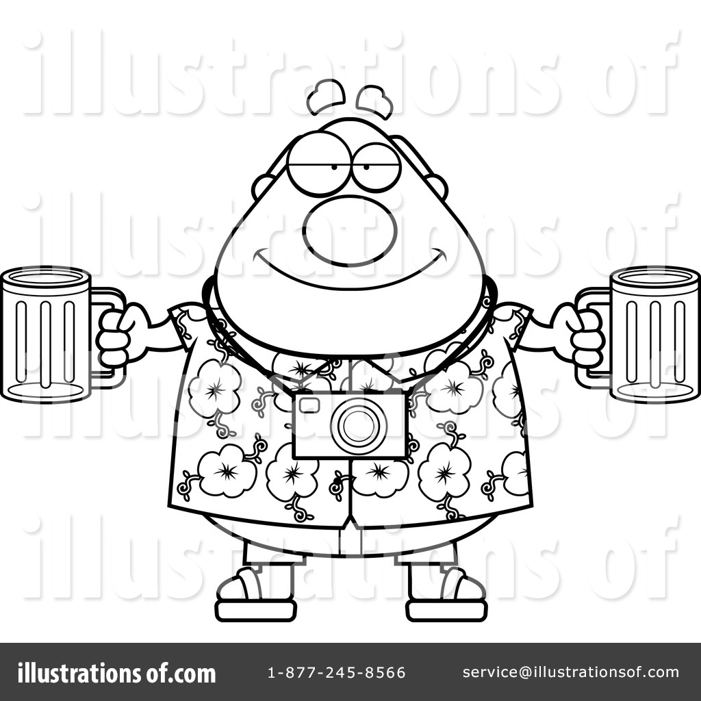 Royalty-Free (RF) Clipart Illustration of a Chubby Santa In A Hawaiian Shirt  by Cory Thoman #228815